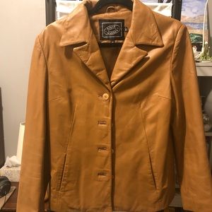 Steve Madden Leather Blazer Sz M Cognac